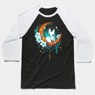 Moonlight Fox - Lunar Polar Fox Baseball T-Shirt